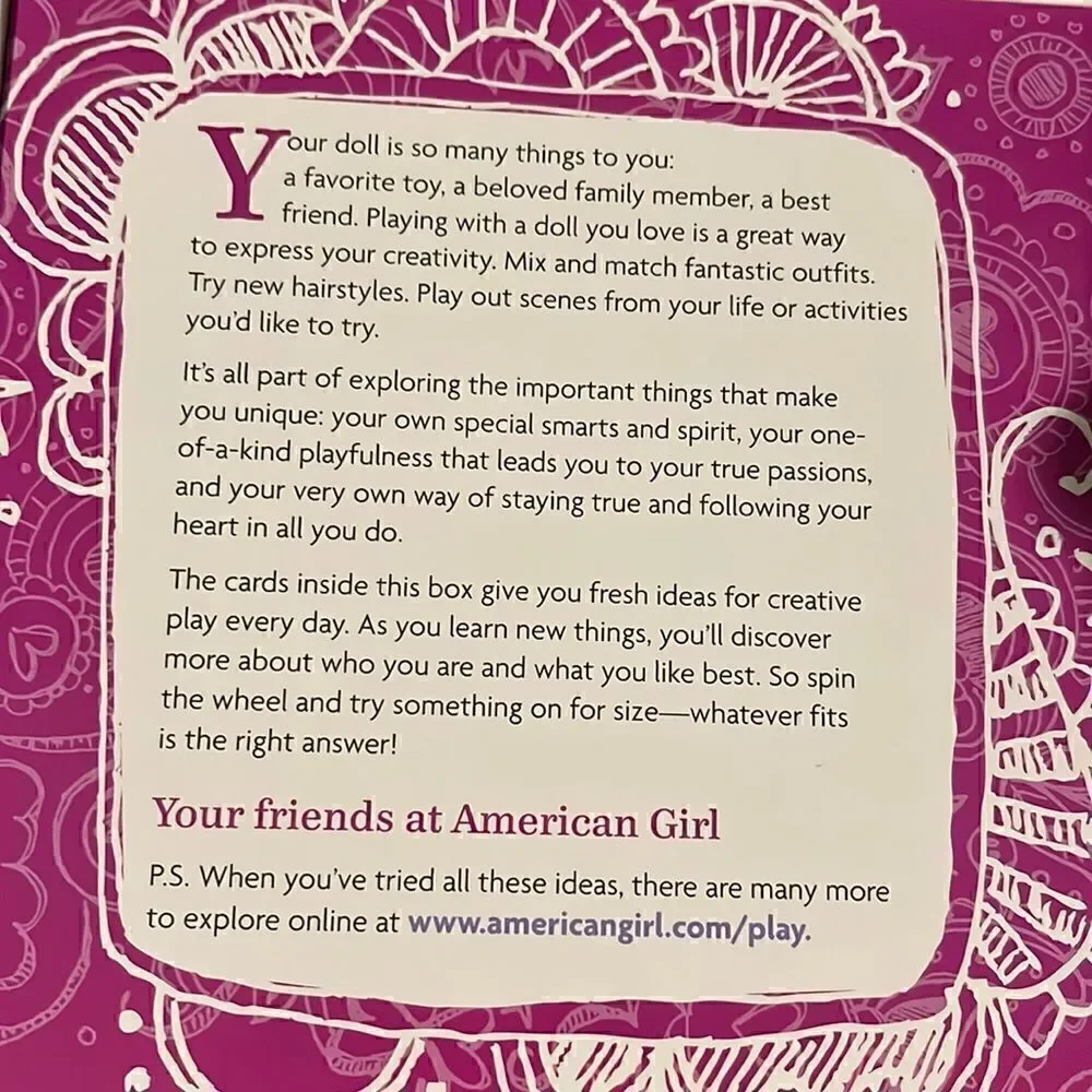 American Girl Truly Me Choose an Activity